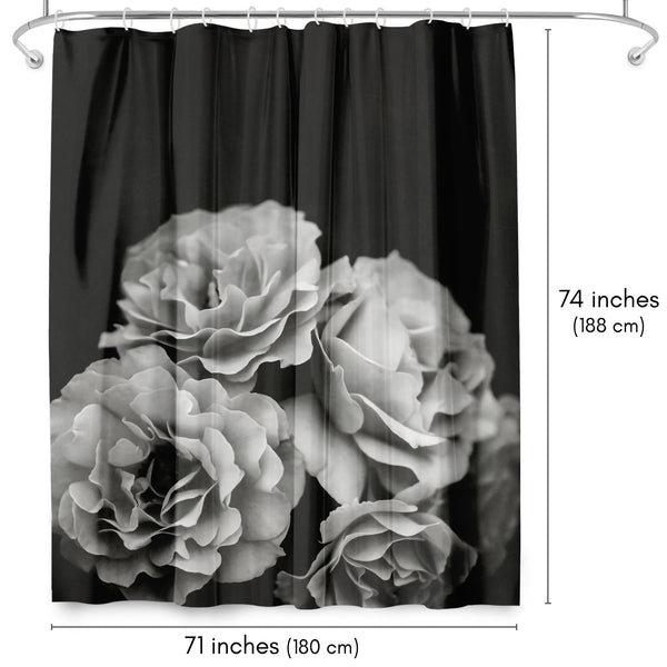 Americanflat 71x74 Floral Shower Curtain With 12 Metal Grommets | Moody Roses – Americanflat