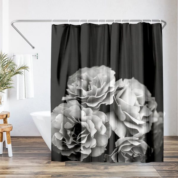 americanflat 71x74 Floral Shower Curtain with 12 Metal Grommets | Moody Roses – Americanflat