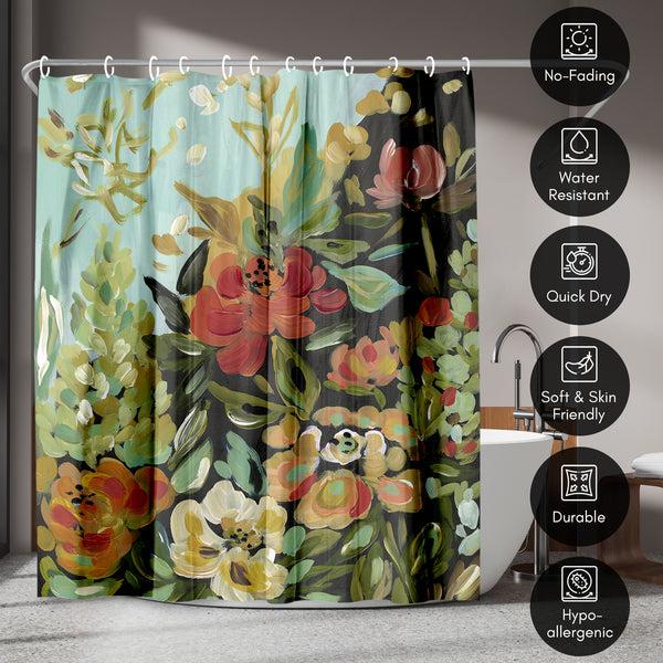 Americanflat 71x74 Floral Shower Curtain With 12 Metal Grommets | Vibrant Flowers – Americanflat