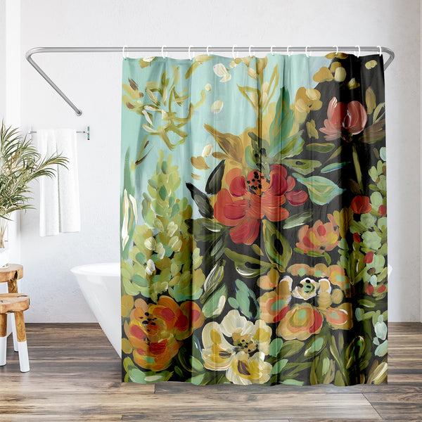 americanflat 71x74 Floral Shower Curtain with 12 Metal Grommets | Vibrant Flowers – Americanflat