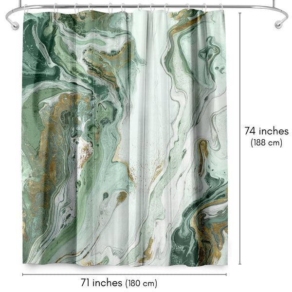 Americanflat 71x74 Marble Shower Curtain With 12 Metal Grommets – Americanflat Green
