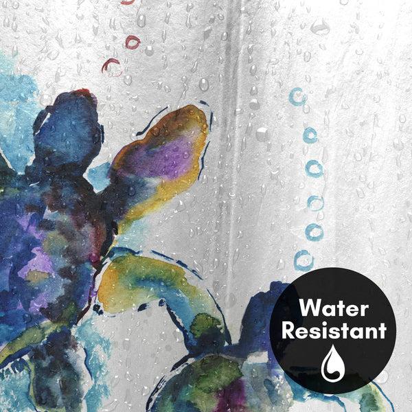 Americanflat 71x74 Sea Turtle Shower Curtain With 12 Metal Grommets – Americanflat White