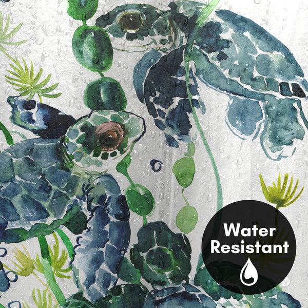 Americanflat 71x74 Sea Turtle Shower Curtain With 12 Metal Grommets | Green – Americanflat