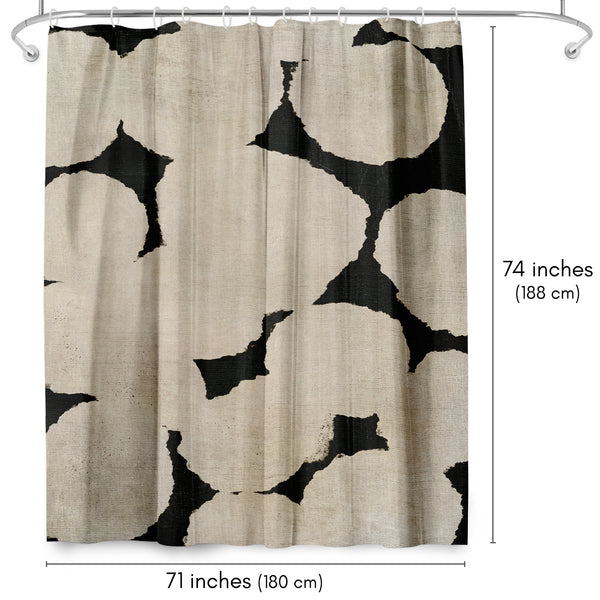 Americanflat 71x74 Shower Curtain With 12 Metal Grommets | Beige And Black – Americanflat