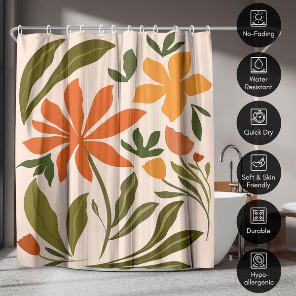 Americanflat 71x74 Shower Curtain With 12 Metal Grommets | Bold Floral Design – Americanflat