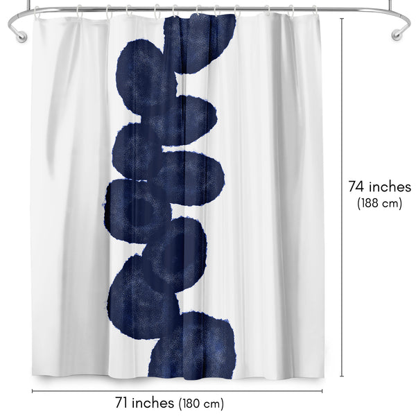Americanflat 71x74 Shower Curtain With 12 Metal Grommets | Deep Navy And White – Americanflat
