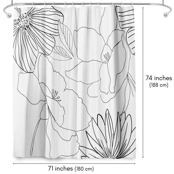 Americanflat 71x74 Shower Curtain With 12 Metal Grommets | Delicate Lines – Americanflat