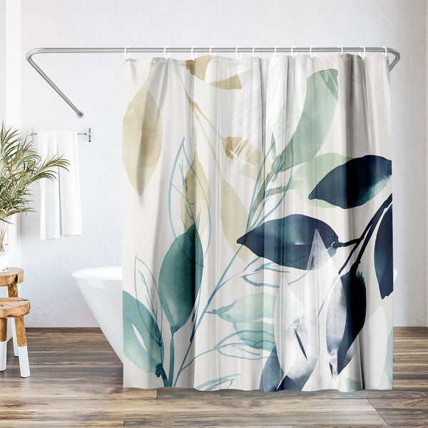 americanflat 71x74 Shower Curtain with 12 Metal Grommets | Green Sleeves – Americanflat