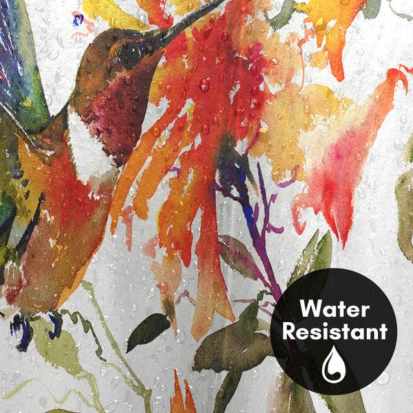 Americanflat 71x74 Shower Curtain With 12 Metal Grommets | Hummingbird And Orange F – Americanflat