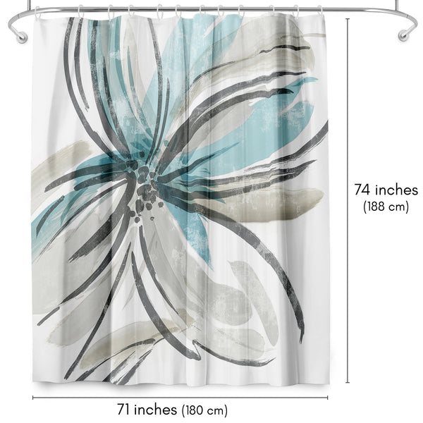 Americanflat 71x74 Shower Curtain With 12 Metal Grommets | Light Blue And Grey – Americanflat