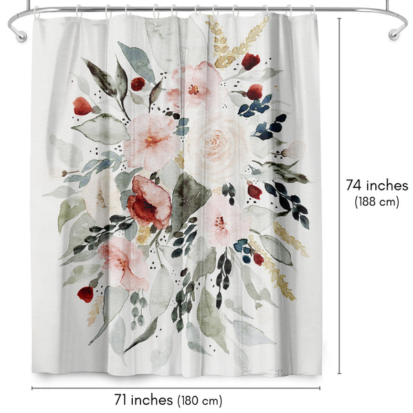 Americanflat 71x74 Shower Curtain With 12 Metal Grommets | Loose Bouquet – Americanflat