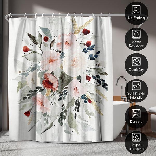 Americanflat 71x74 Shower Curtain With 12 Metal Grommets | Loose Bouquet – Americanflat