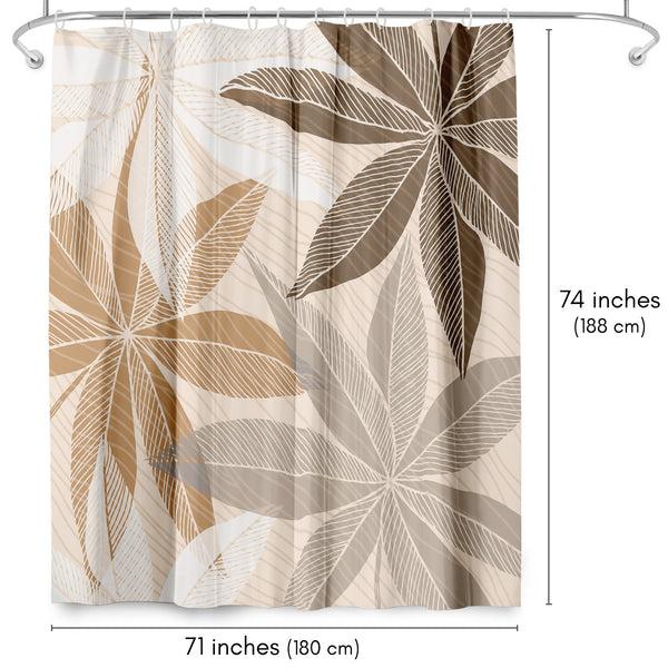 Americanflat 71x74 Shower Curtain With 12 Metal Grommets | Neutral Tropical Design – Americanflat