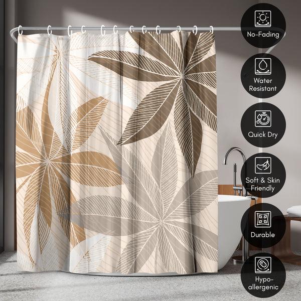 Americanflat 71x74 Shower Curtain With 12 Metal Grommets | Neutral Tropical Design – Americanflat