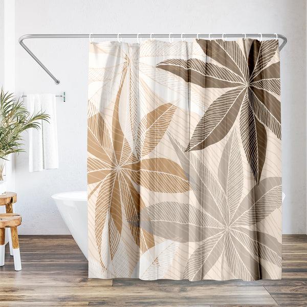 americanflat 71x74 Shower Curtain with 12 Metal Grommets | Neutral Tropical Design – Americanflat