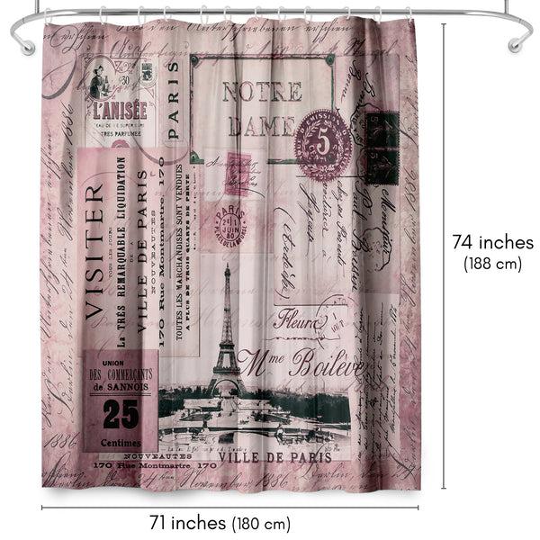 Americanflat 71x74 Shower Curtain With 12 Metal Grommets | Nostalgic Paris – Americanflat