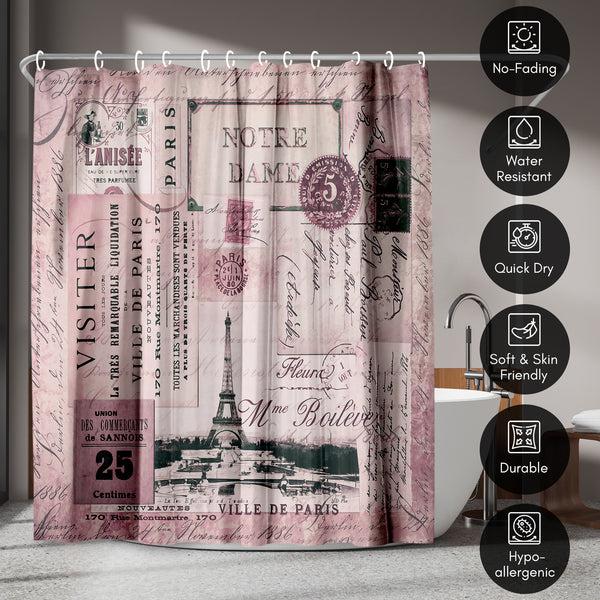 Americanflat 71x74 Shower Curtain With 12 Metal Grommets | Nostalgic Paris – Americanflat