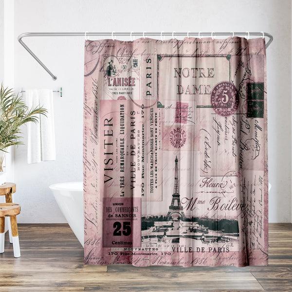 americanflat 71x74 Shower Curtain with 12 Metal Grommets | Nostalgic Paris – Americanflat