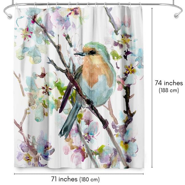 Americanflat 71x74 Shower Curtain With 12 Metal Grommets | Robin And Apricot Tree – Americanflat