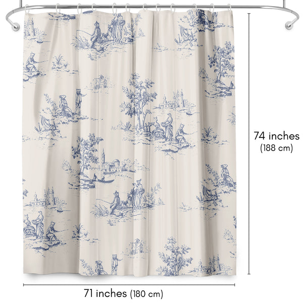 Americanflat 71x74 Shower Curtain With 12 Metal Grommets | Toile-Style – Americanflat