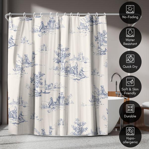 Americanflat 71x74 Shower Curtain With 12 Metal Grommets | Toile-Style – Americanflat