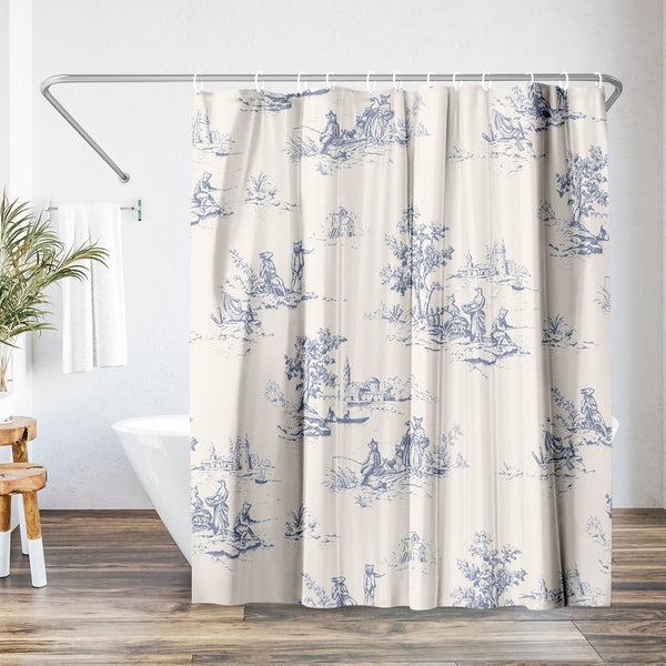 americanflat 71x74 Shower Curtain with 12 Metal Grommets | Toile-Style – Americanflat