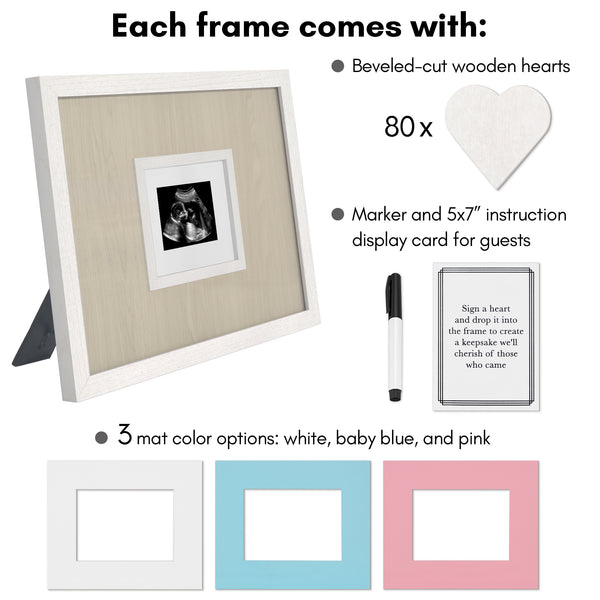 Americanflat Americanflat 12x16 Baby Shower Guest Book With Pink And Blue Mats | In
