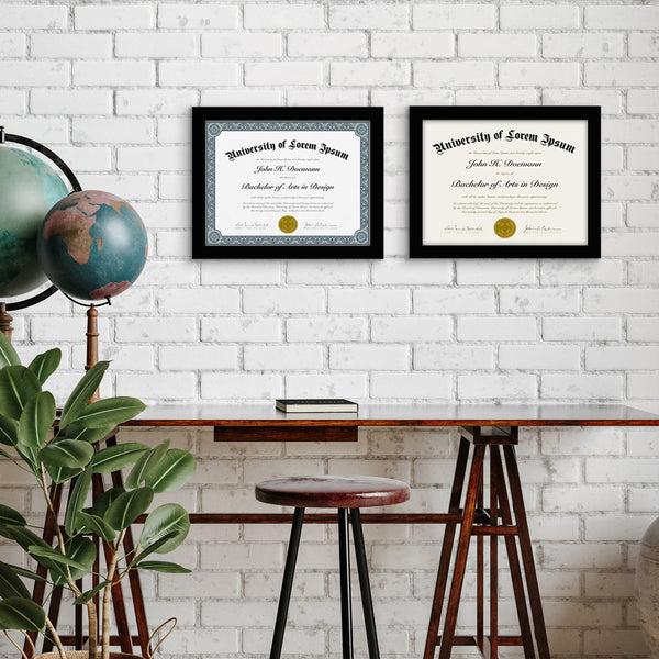 Americanflat Americanflat Diploma Frame | Set Of 2 | Shatter-Resistant Glass Black