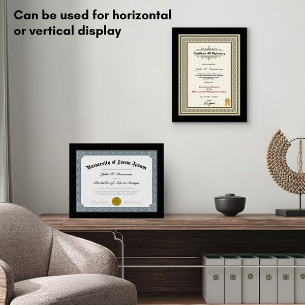 Americanflat Americanflat Diploma Frame | Set Of 2 | Shatter-Resistant Glass Black
