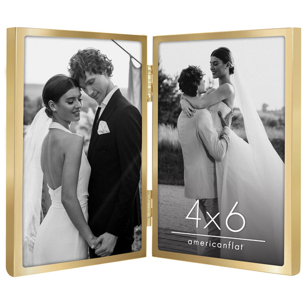 Americanflat Americanflat Hinged Picture Frame | Classic Modern Molding | Shatter- Black