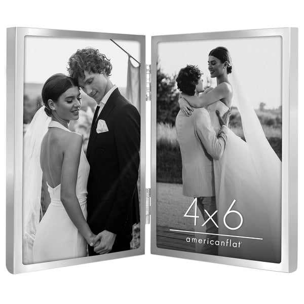 Americanflat Americanflat Hinged Picture Frame | Classic Modern Molding | Shatter- Black