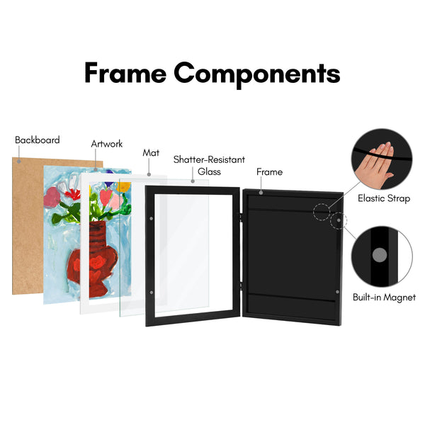Americanflat Americanflat Kids Art Frame With Mat | Set Of 4 | Holds Up To 100 Artw