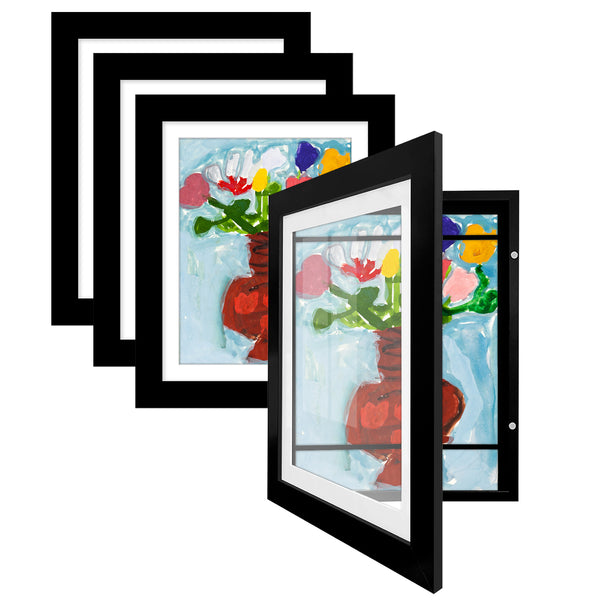 americanflat Americanflat Kids Art Frame with Mat | Set of 4 | Holds up to 100 Artw
