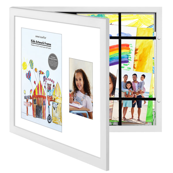 Americanflat Americanflat Kids Art Frame With Two Openings | Includes Storage