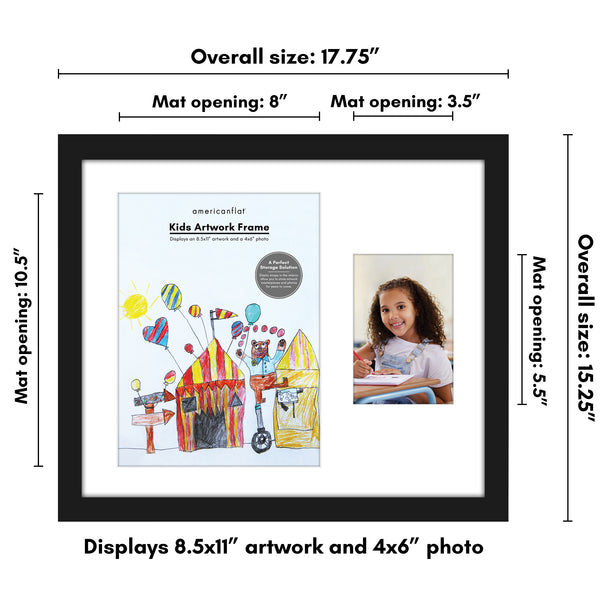 Americanflat Americanflat Kids Art Frame With Two Openings | Includes Storage