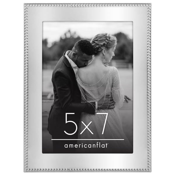 Americanflat Americanflat Picture Frame | Beaded-Style Detailing | Shatter-Resistan Silver