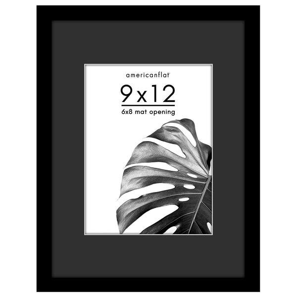 Americanflat Americanflat Picture Frame | Black Mat And White Trim | Classic Moldin Black