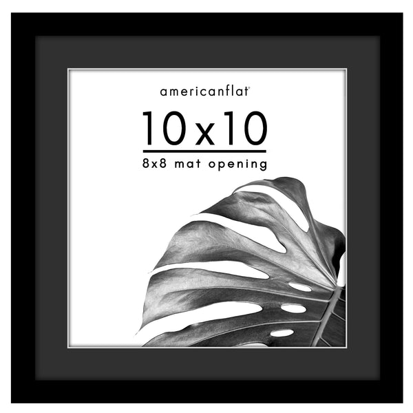 Americanflat Americanflat Picture Frame | Black Mat And White Trim | Classic Moldin Black