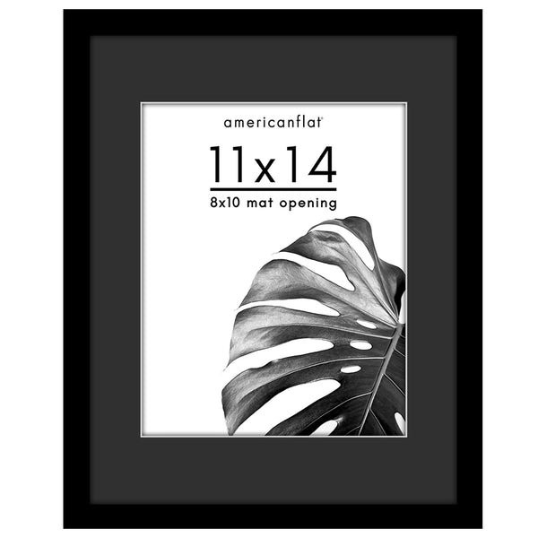 Americanflat Americanflat Picture Frame | Black Mat And White Trim | Classic Moldin Black