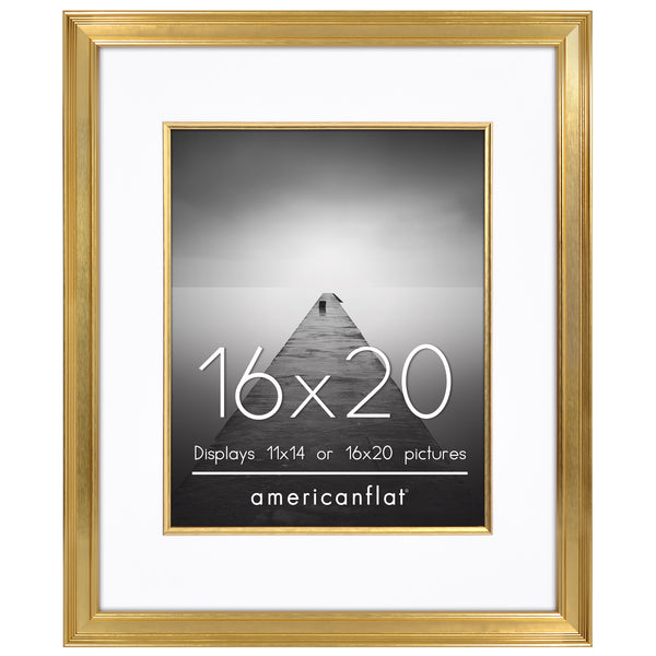 Americanflat Americanflat Picture Frame | Decorative Inner Mat Accent | Classic Mol