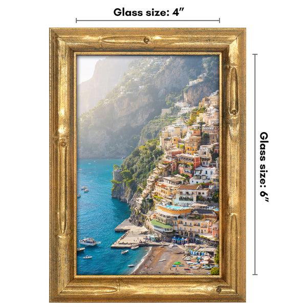 Americanflat Americanflat Picture Frame | Faux Bamboo Molding | Shatter-Resistant G Gold