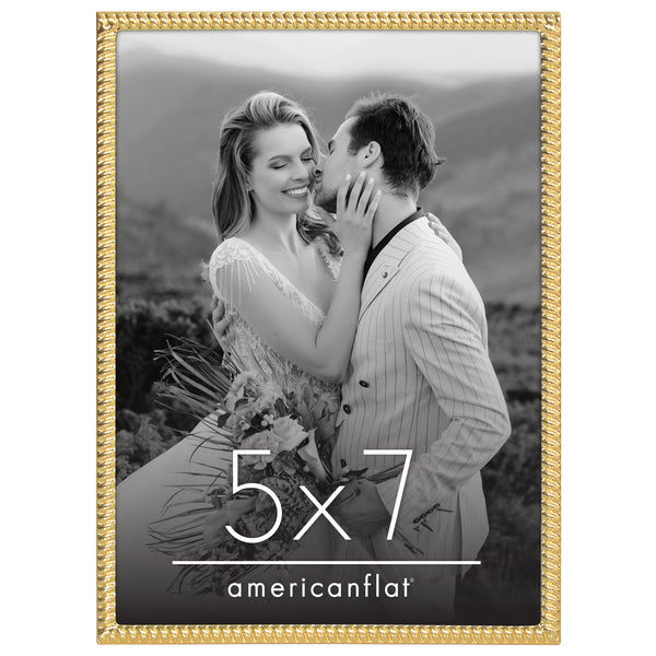 Americanflat Americanflat Picture Frame | Rope-Style Textured Detailing | Shatter-R Gold