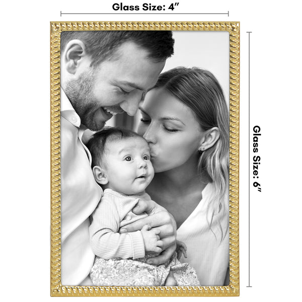 Americanflat Americanflat Picture Frame | Rope-Style Textured Detailing | Shatter-R Gold