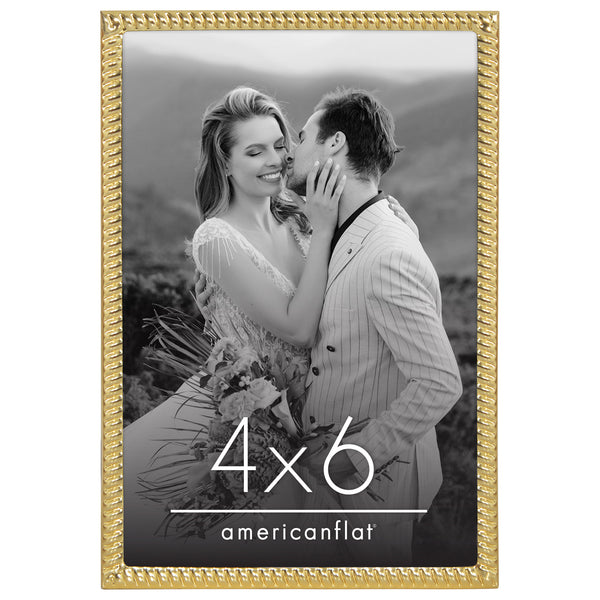americanflat Americanflat Picture Frame | Rope-Style Textured Detailing | Shatter-R Gold