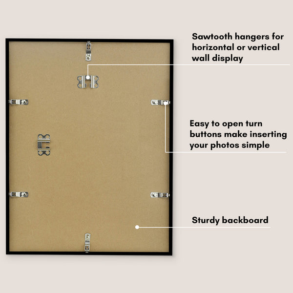 americanflat Americanflat Picture Frame With Mat | Polished Plexiglass | Slim Moldi Black