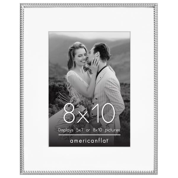 Americanflat Americanflat Picture Frame With Mat | Rope-Style Textured Detailing | Gold