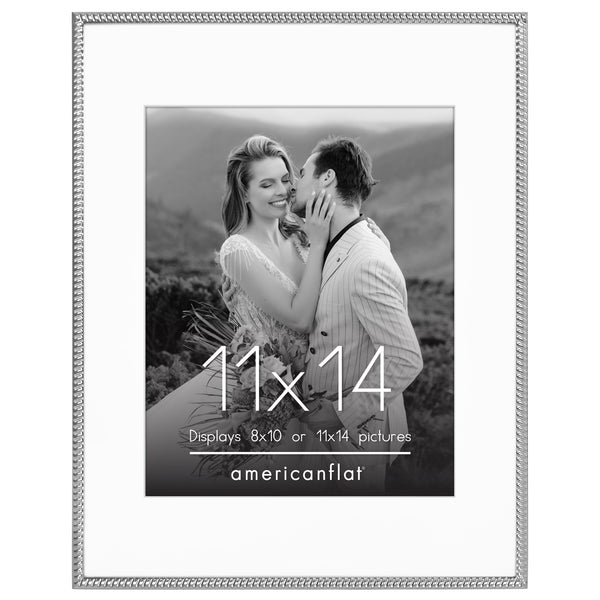 Americanflat Americanflat Picture Frame With Mat | Rope-Style Textured Detailing | Gold