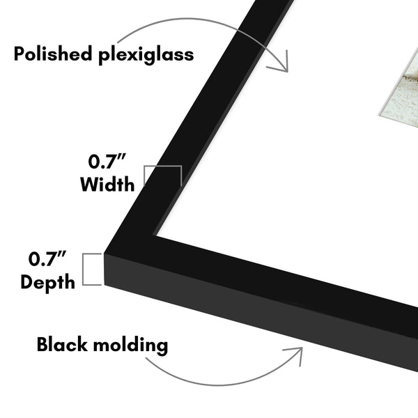 Americanflat Americanflat Picture Frame With Mat | Set Of 3 | Slim Molding Black