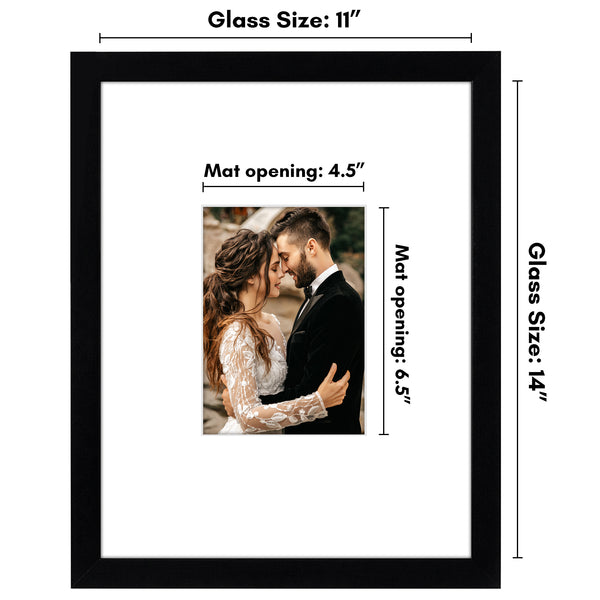 Americanflat Americanflat Picture Frame With Mat | Shatter-Resistant Glass | Classi Black