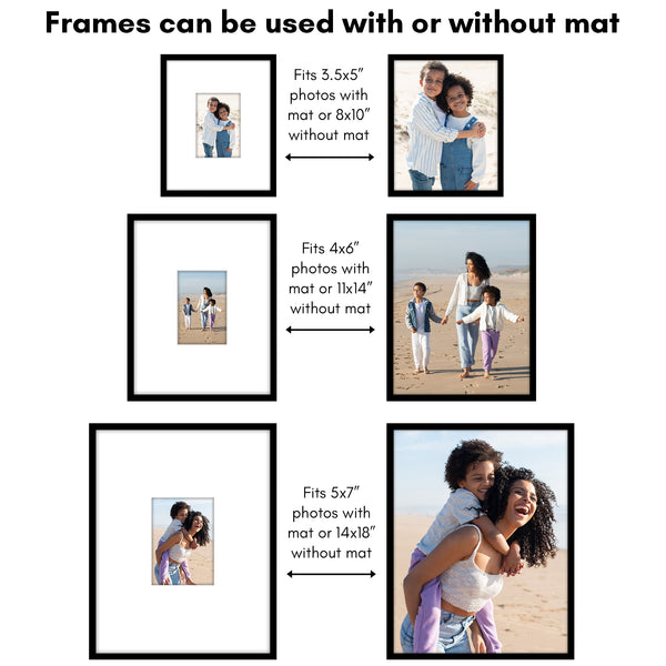 Americanflat Americanflat Set Of 3 Picture Frames | Gallery Wall Frame Set | Black Black